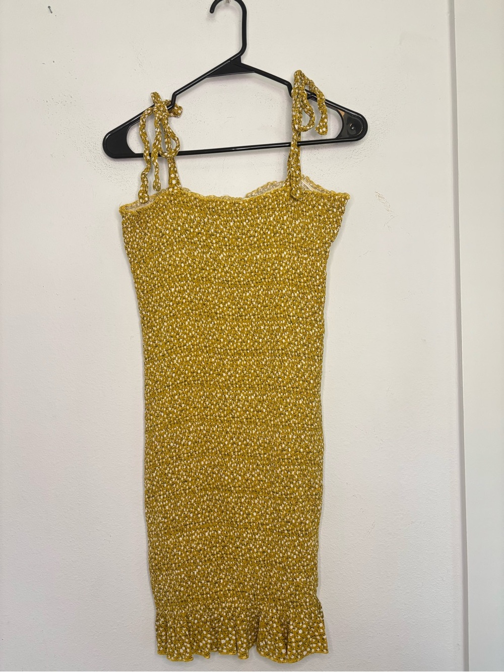 IN LOOM DITSY FLORAL SMOCKED MIDI TIE DRESS SZ LARGE